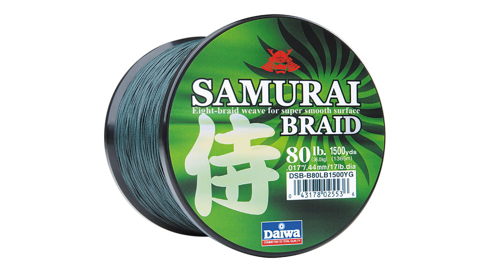 Daiwa Samurai Braid Line w/Filler Spool, 30lb, 150yd, Green, DSB-B30LB150YG