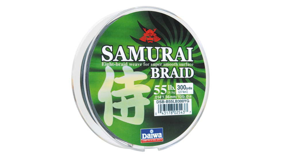 Daiwa Samurai Braid Line w/Filler Spool, 55lb, 150yd, Green, DSB-B55LB150YG
