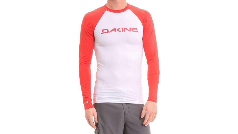Heavy Duty Long Sleeve Rashgaurd - Mens -Red-Medium