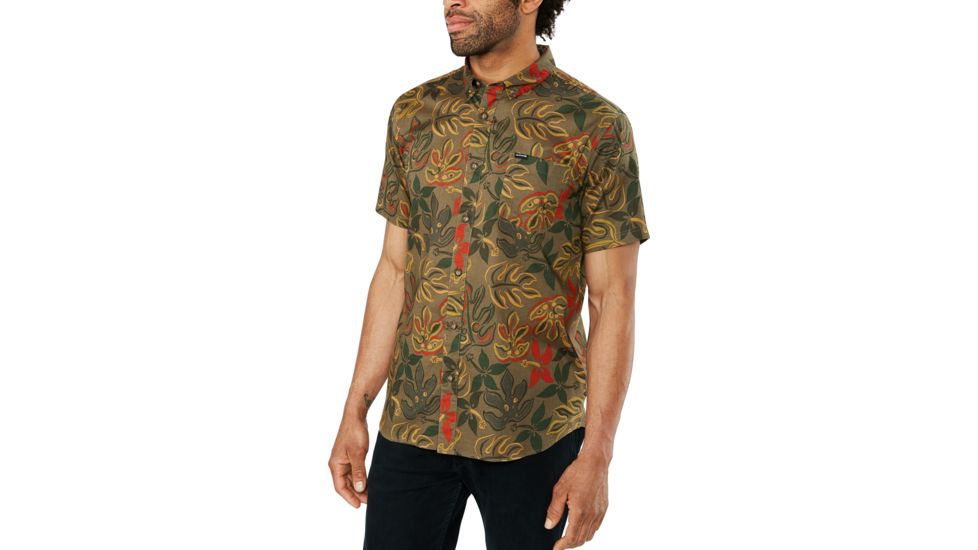 Dakine Poipu Short Sleeve Woven Shirt - Mens, Tarmac Painted Trop, Small, 10001175-T-91M-S