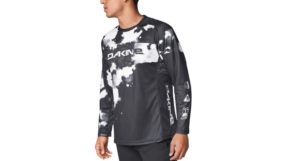 Dakine Thrillium Long Sleeve Jersey, Black / White, Small, 10002233-BLACK/WHIT-S