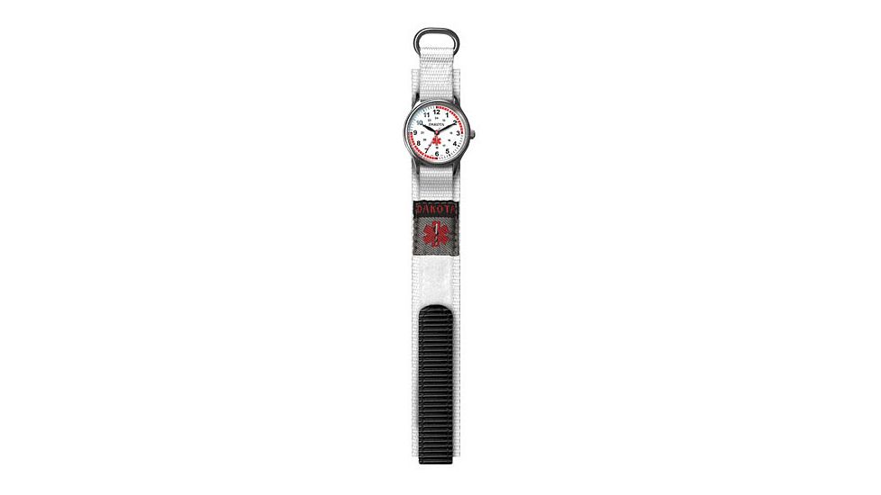 Dakota Watches Nurse Watch, White Dial, White Nylon Sport Strap 5655-7