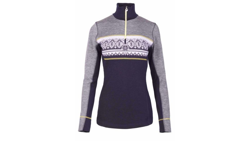 Dale of Norway Rondane Sweater - Womens, Smoke/Navy/Yellow, Extra Large, 92681-Q-XL