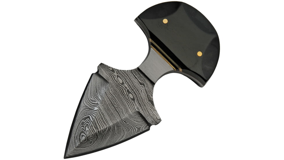 Damascus Black Widow Push Dagger Knife, Double edge Damascus steel dagger blade, Horn handle, DM-1248