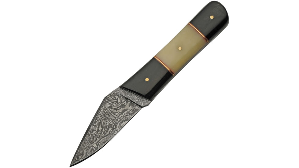 Damascus Bone/Horn Skinner Knife, 3.25 Damascus steel blade, Buffalo horn and camel bone handle, DM-1258HN