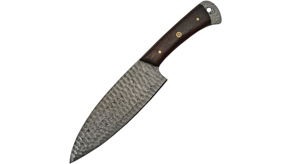 Damascus Chefs Knife Damascus, 6 Damascus steel blade, Brown wood handle, DM-1266