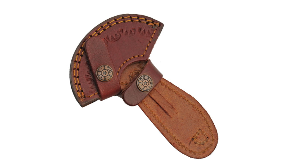 Damascus Cutter Colorwood Fixed Blade Knife, 1.00 in, Damascus Steel, Ulu Blade, Red Sculpted Pakkawood Handle, DM1298RD