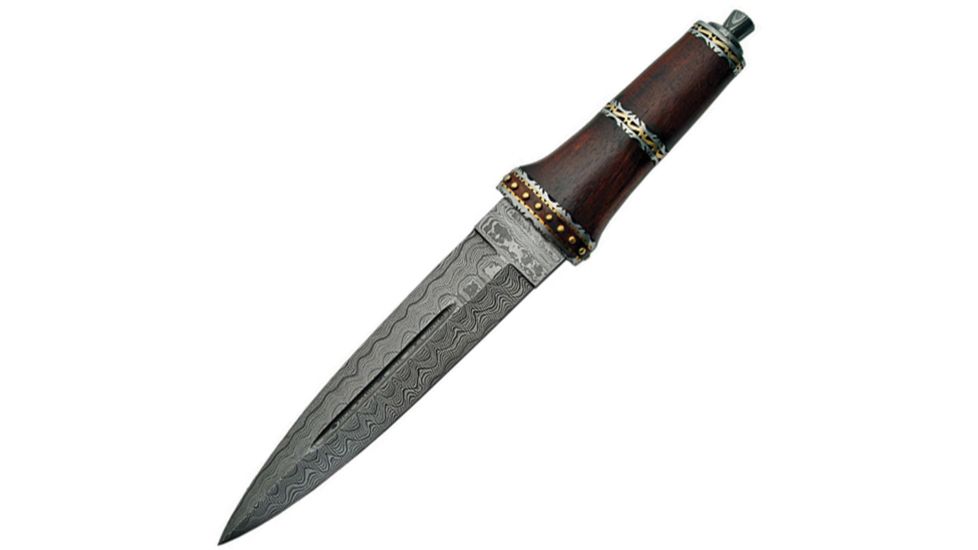 Damascus Dirk Wood Handle Knife DM1077