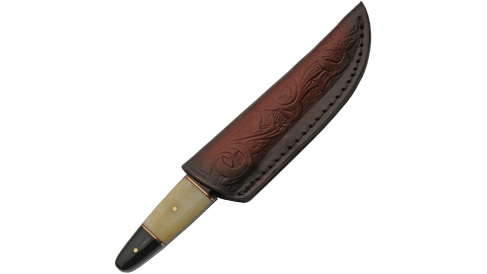 Damascus Fixed Blade Buffalo/Camel