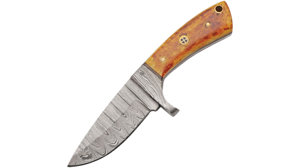 Damascus Fixed Blade Burnt Bone, DM1424BO