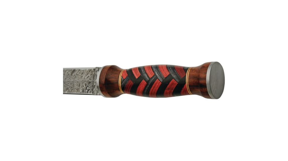Damascus Fixed Blade Red/Black