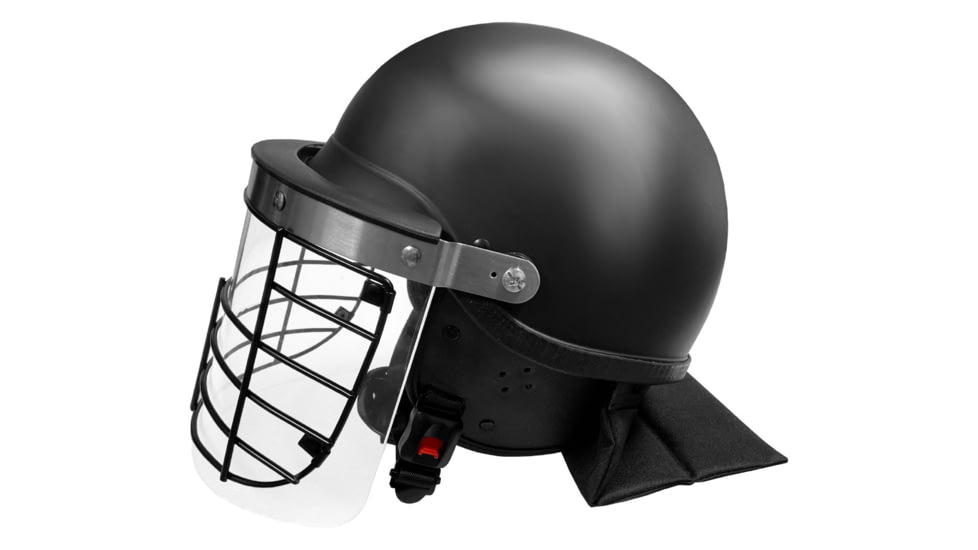 Damascus Protective Gear Riot Control Helmet w/ Steel Grid, ABS Shell / PC Face Shield, Black, Small, DHG2-SM