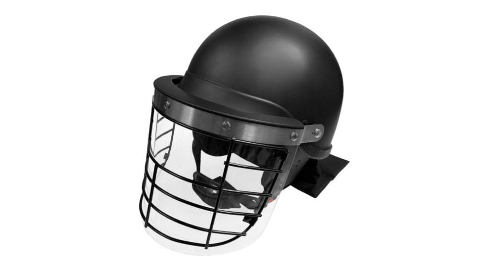 Damascus Protective Gear Riot Control Helmet w/ Steel Grid, ABS Shell / PC Face Shield, Black, Small, DHG2-SM