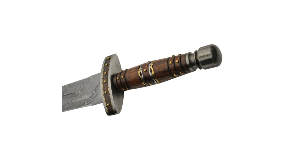 Damascus Short Sword Wood/Brass