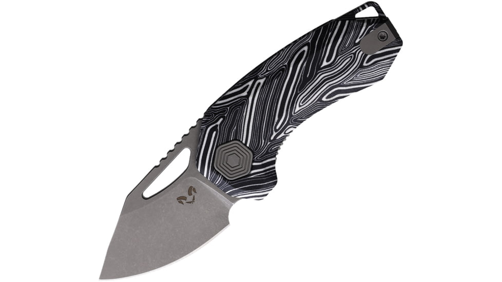 Damned Designs Anzu Linerlock Damascus G10 DMN016BKWT