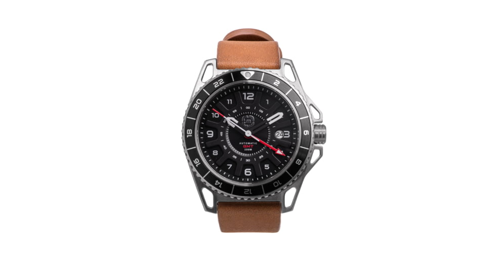 Dango Products GMT-01 - AUTOMATIC GMT WATCH WITH ITALIAN LEATHER STRAP, DGO-GMT01-LEATHER-WB