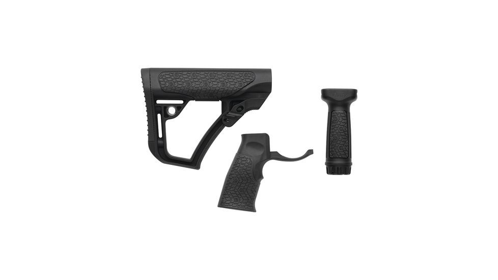 Daniel Defense Buttstock/Pistol Grip/Vertical Foregrip Combo Black, 28-102-06145-006