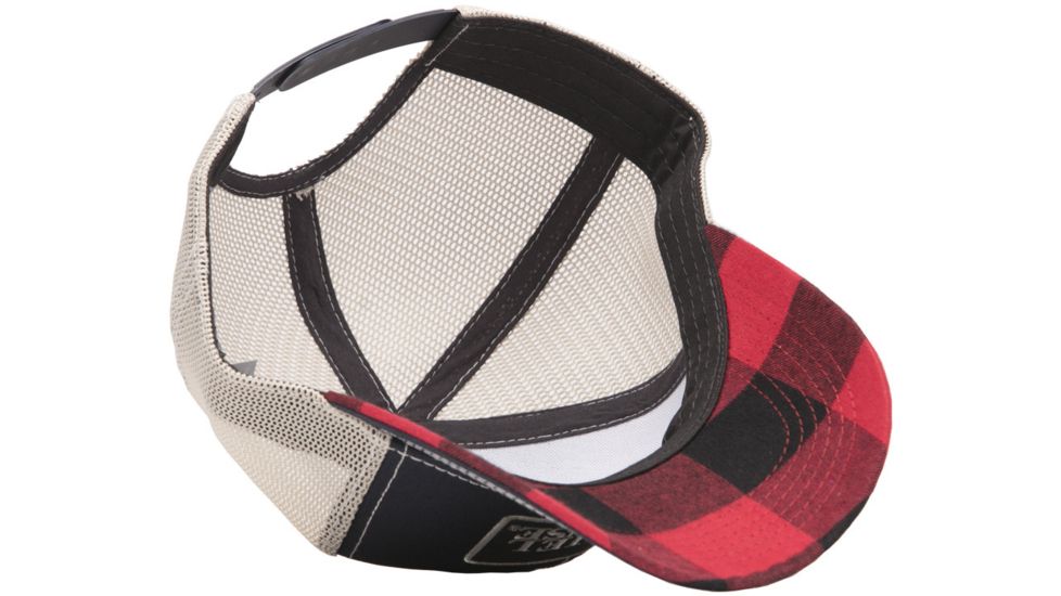 Daniel Defense Georgia Trucker's Hat w/ Mesh and Logo, Red and Black Plaid, Navy/White, OS 14-044-21125