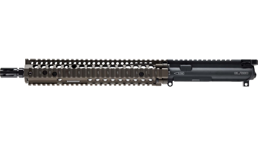 Daniel Defense Grenade Launcher/Sound Suppressor Capable 5.56mm 12.5 inch Upper Receiver, Government Profile, Carbine Length, 1-7 Twist, A2 Flash Hider, Black Anodized, FDE, 23-004-20154-047
