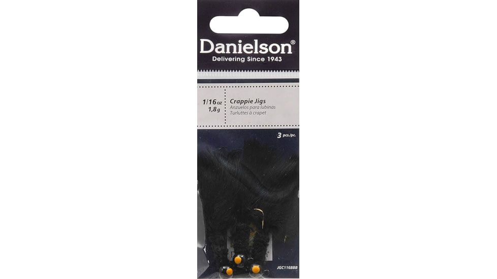 Danielson Crappie Jig 1/8oz Black, JGC18BBB