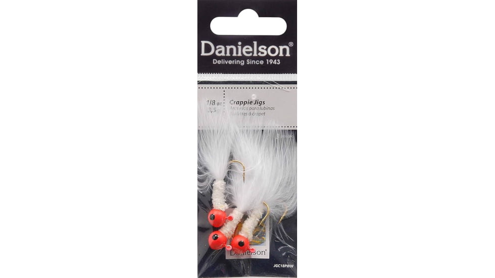 Danielson Crappie Jig 1/8oz Pink/White, JGC18PWW
