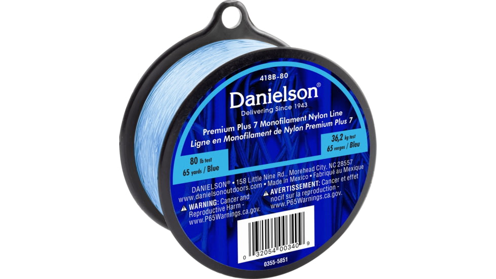 Danielson Plus 7 Mono Nylon Line 80 lb, Blue, 418B-80