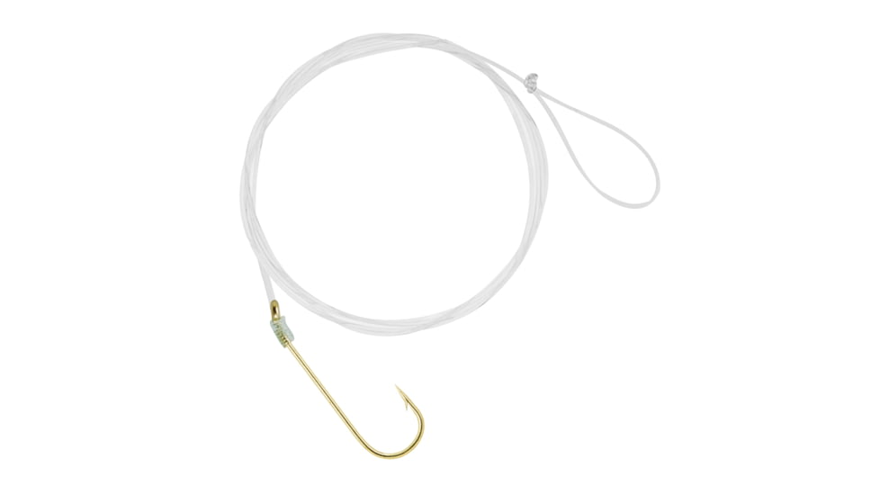 Danielson Snelled Aberdeen Hooks, Gold, Size 1/0, 6 per Pack, 126AG-1/0