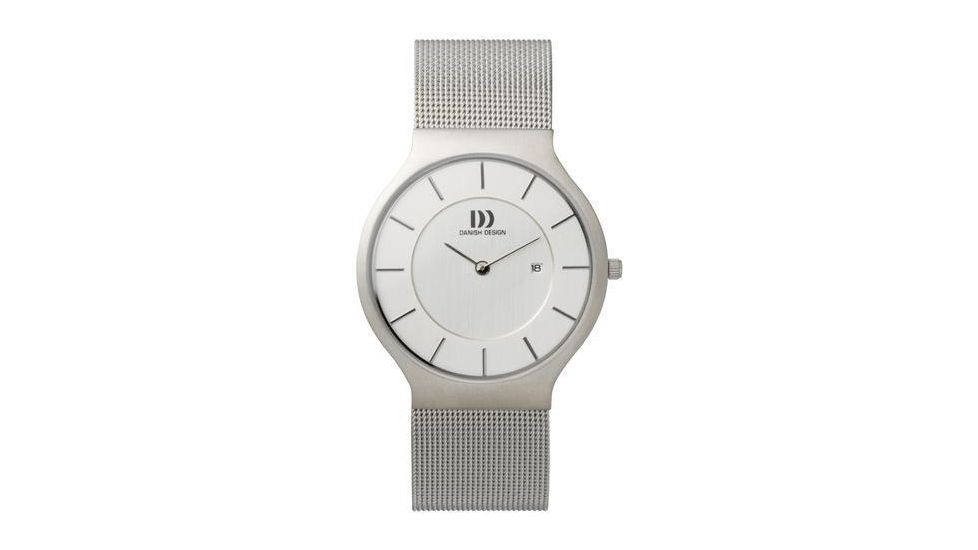 Danish Design Iq62q732 Stainless Steel Mens Watch - Silver Mesh Band, Satin SS Case, White Face