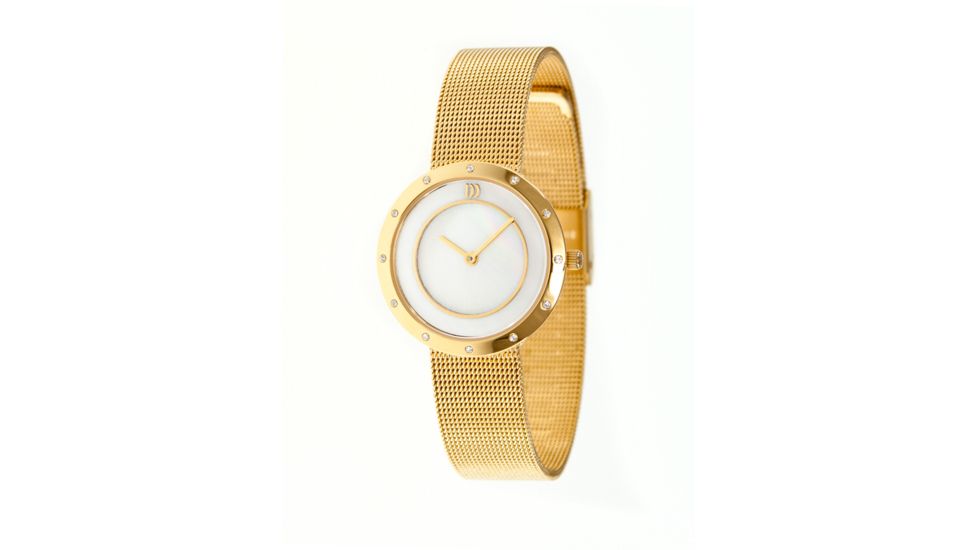 Danish Design Iv05q899 Stainless Steel Watch - Gold Mesh Band, Pol Gold Case, White Face
