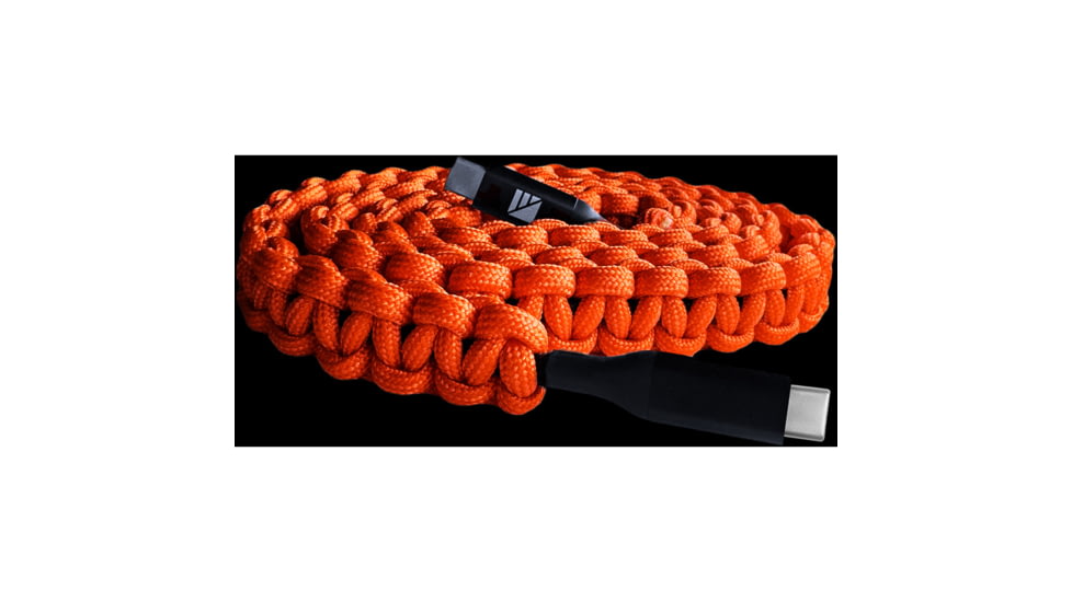 Dark Energy USB C to C Paracord Cable, Orange, IND-CCC03HIVIS