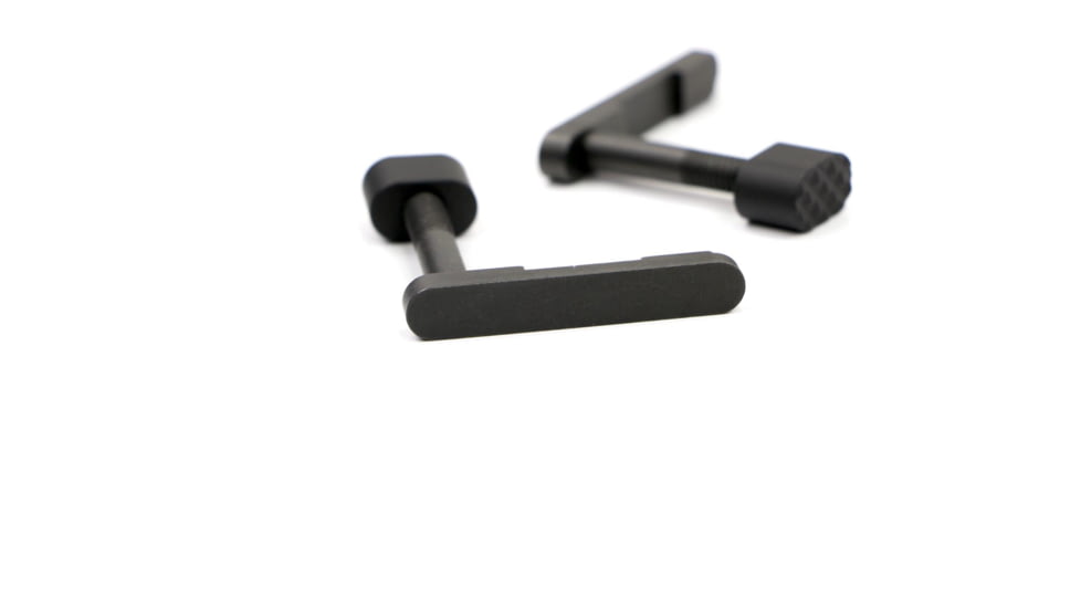 Dark Hour Defense 4130 Steel Mag Catch W/ V Seven Ultra-Light Mag Catch Diamond Button for AR15/308DPMS/SR25, Black, DHMAGCR
