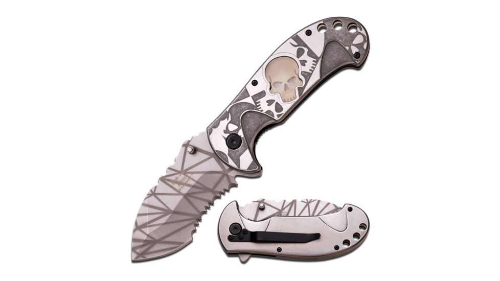 Dark Side Blades Folding Blade, 3.25in, Stainless Steel Blade, Brushed Handle DS-A033AE