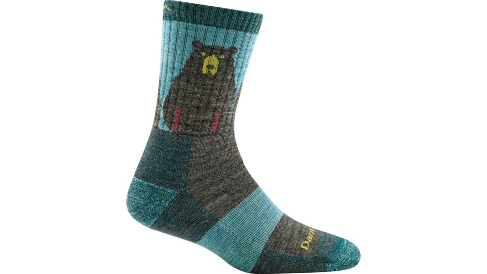 Darn Tough Bear Town Micro Crew Light Cushion Sock - Womens, Aqua, Large, 1970-AQUA-L-DARN