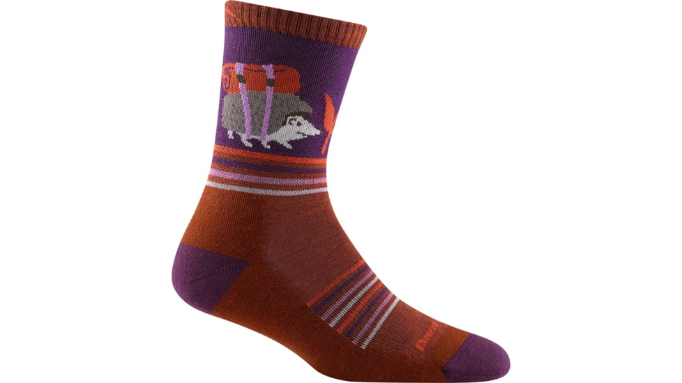 Darn Tough Critter Club Micro Crew Lightweight Sock with Cushion - Womens, Chestnut, Large, 5001-CHESTNUT-L-DARN