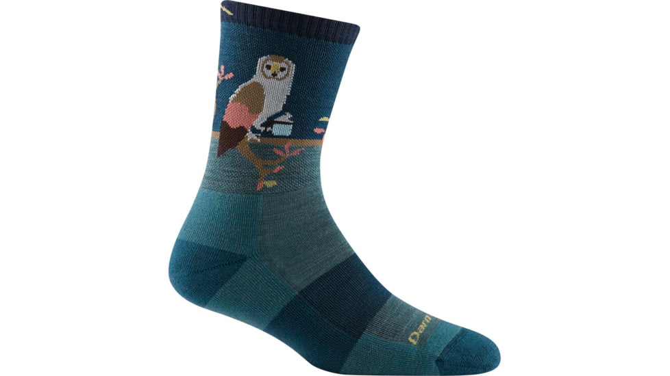 Darn Tough Critter Club Micro Crew Lightweight Sock with Cushion - Womens, Teal, Medium, 5001-TEAL-M-DARN