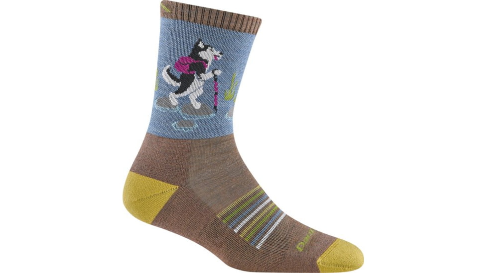 Darn Tough Critter Club Micro Crew Lightweight with Cushion Socks - Womens, Bark, Medium, 5001-BARK-M-DARN