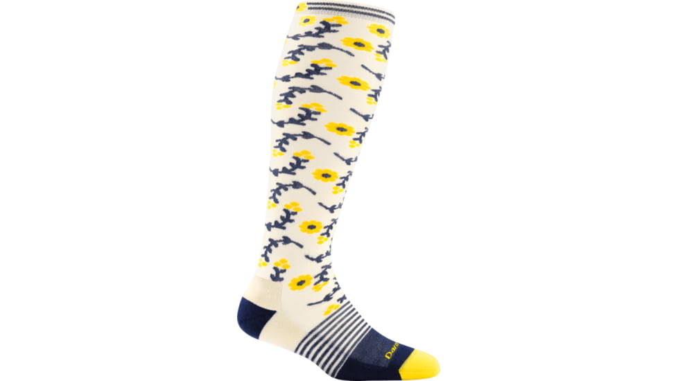 Darn Tough Daisy Chain Knee High Light Cushion Sock - Womens, Ivory, Small, 1694-IVORY-S-DARN