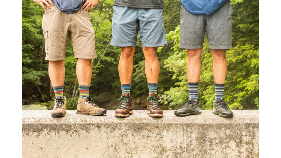 Darn Tough Decade Stripe Micro Crew Midweight Hiking Sock - Mens, Gray, Large, 1992-GRAY-L-DARN
