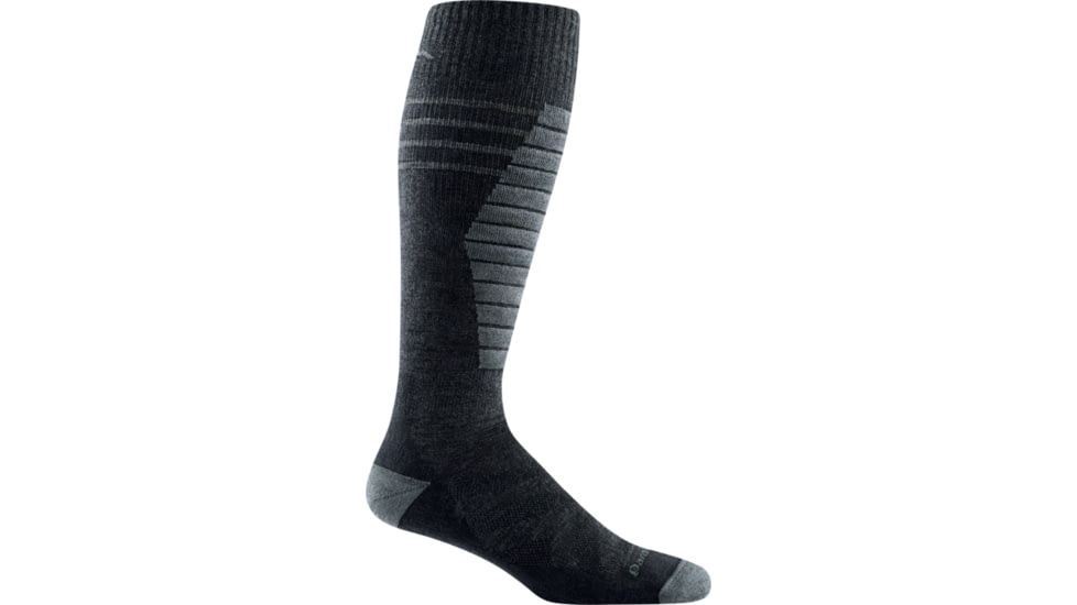 Darn Tough Edge OTC Midweight Sock with Cushion w/ Padded Shin, Male, Charcoal, Large, 8007-CHARCOAL-L-DARN