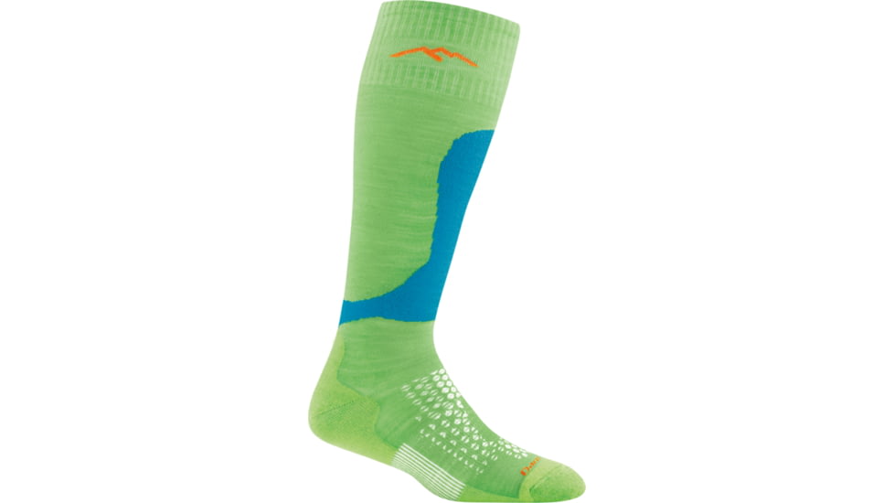 Darn Tough Fall Line Over-the-Calf Padded Light Cushion Sock - Kids, Green, Small, 1892-GREEN-S-DARN