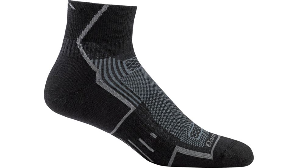 Darn Tough Grit 1/4 Light Cushion Sock - Mens, Black, Medium, 1003-BLACK-M-DARN