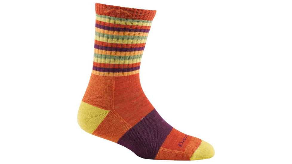 Darn Tough Hike/Trek Stripe Micro Crew Cushion Socks - Women's-Tomato Stripe-Small