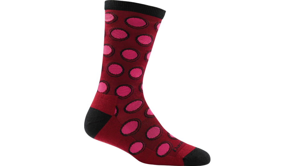 Darn Tough Hula Hoop Light Crew Sock - Women's-Burgundy-Large
