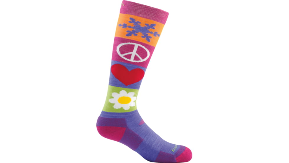 Darn Tough Peace Love Snow Jr. Over-the-Calf Cushion Sock - Kids, Majesty, Small, 1849-MAJESTY-S-DARN
