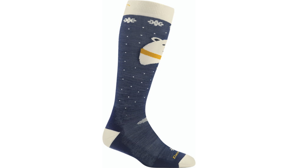 Darn Tough Polar Bear OTC Midweight w/ Cushion/ Padded Shin Socks - Kids, Blue, Small, 3802-BLUE-S-DARN