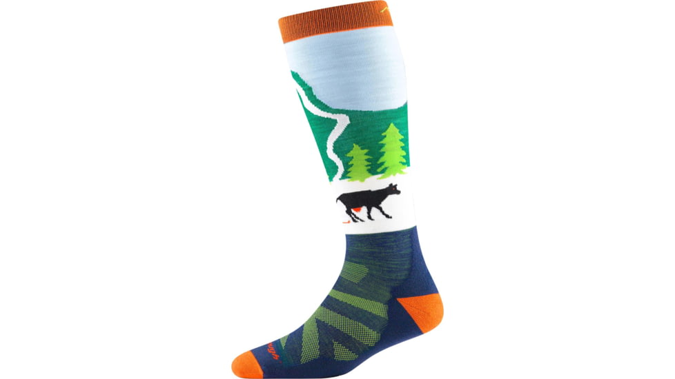 Darn Tough Pow Cow Over-The-Calf Midweight Sock - Kids, Green, Small, 3036-GREEN-S-DARN