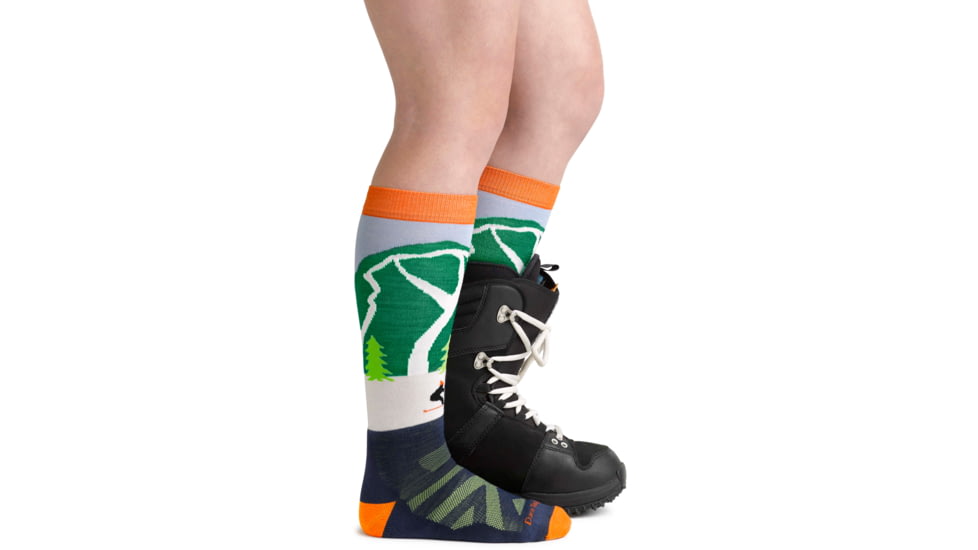 Darn Tough Pow Cow Over-The-Calf Midweight Sock - Kids, Green, Small, 3036-GREEN-S-DARN
