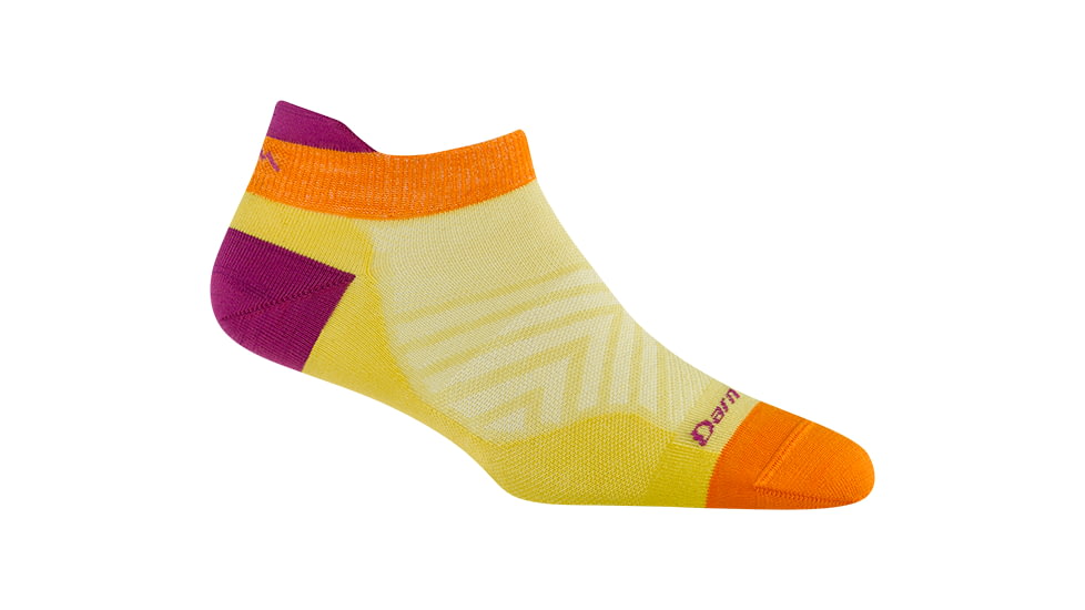 Darn Tough Run No Show Tab Ultra-Lightweight Socks - Womens, Citrus, Medium, 1043-N-6014-04
