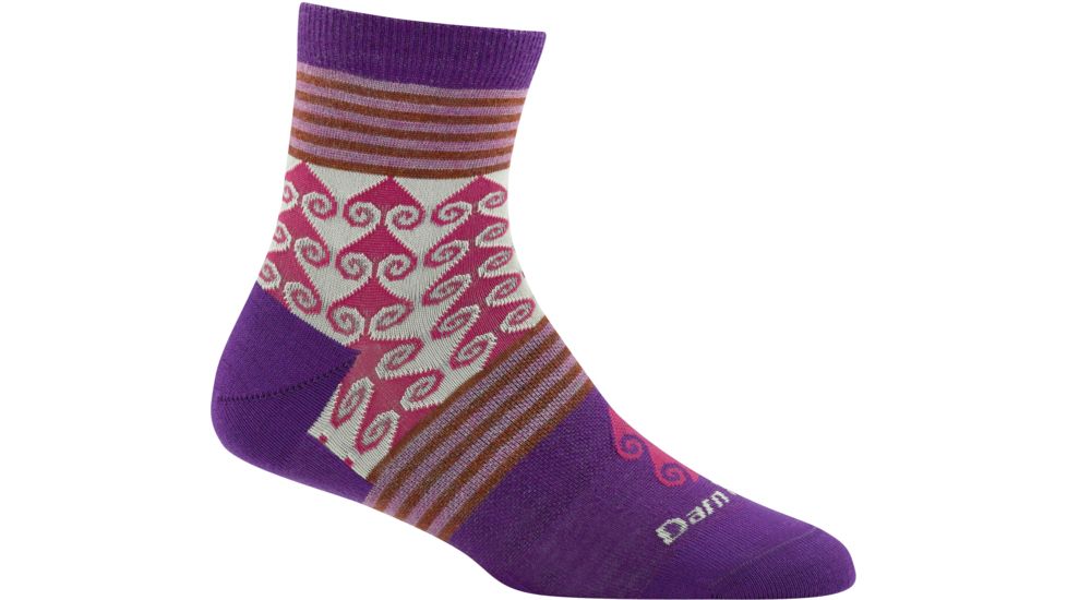 Darn Tough Swirl Print Shorty Light Sock - Women's-Purple-Medium