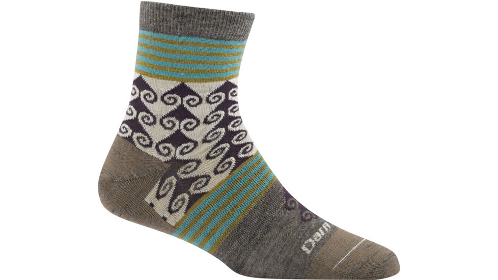 Darn Tough Swirl Print Shorty Light Sock - Women's-Taupe-Small